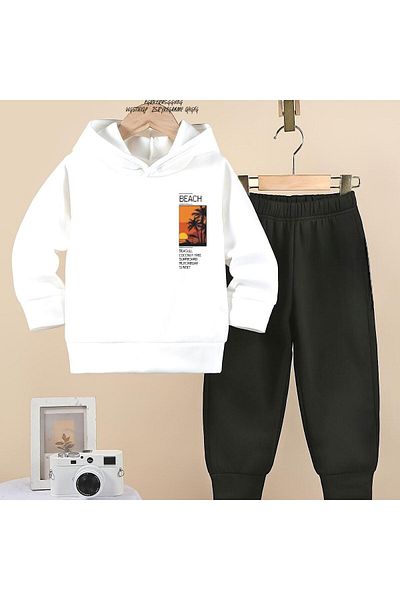 BENROMA Unisex Παιδική φόρμα γυμναστικής - Beach Printed, Oversize Fit