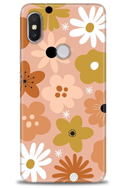 Genel Markalar Xiaomi Redmi Note 6 Pro Kılıf Hd Baskılı Kılıf - Kahveli Çiçekler