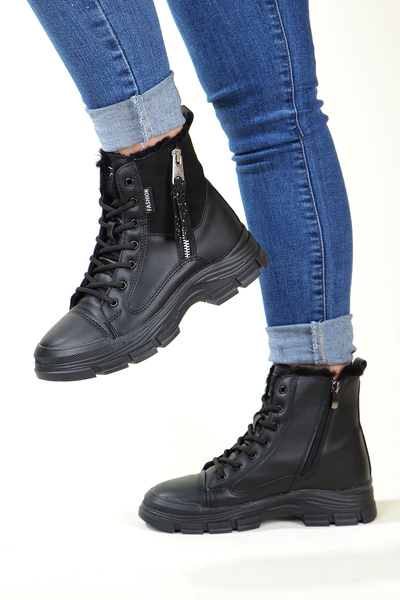 M.P. M.P. Julia Suya Dayanıklı Kürklü Fermuarlı Spor Kadın Bot