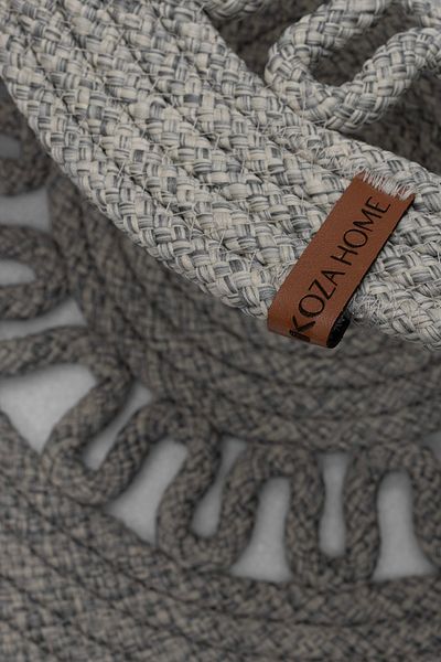 Koza Home Cesta American Service Handmade Cotton Gray Jute Knitted Decorative Supla 37x37cm 9683