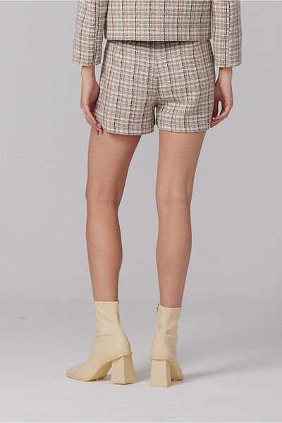 PARKhande Stone Color Ornamental Pocket Mini Shorts