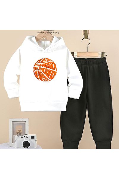 BENROMA Σετ παιδικής φόρμας με στάμπα μπάσκετ - Unisex Oversize Mold