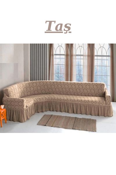 kanway Jacquard L Corner Seat Cover. 7 Winters, Flexible, Washable Corner Seat Cover. Total Length 550cm