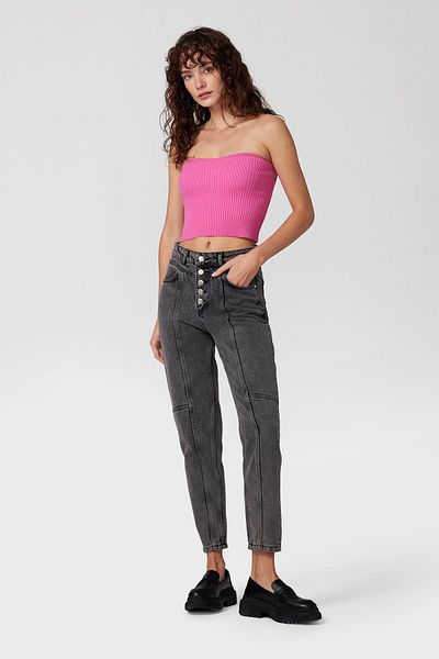 PARKhande Black Ribbed Crop Top