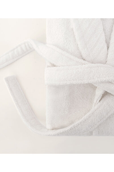 Koza Home Λευκό μπουρνούζι προίκας - 100% βαμβάκι, μονό Lycia 1044a