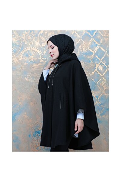 KADEEM Чорний в'язаний палантин - Oversize Каше Панорама