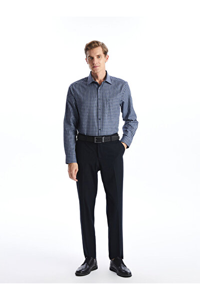 LC Waikiki Чоловіча сорочка Regular Fit з довгим рукавом у клітинку з габардину