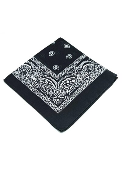 Yuchicly 5 Pieces Ethnic 100% Cotton Scarf Bandana Black