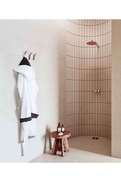 Koza Home Brisa Hooded White Bathrobe 2500