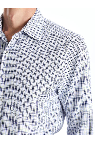 LC Waikiki Ανδρικό πουκάμισο κανονικής εφαρμογής μακρυμάνικο καρό Gabardine