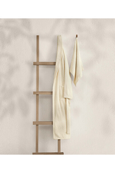 Koza Home Likya Cream Σετ Μπουρνούζι - 100% Βαμβάκι, Σετ 2, 1 Πετσέτα, 1053a