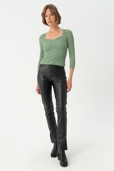 PARKhande Open Collar Openwork Detailed Sweater - Mint