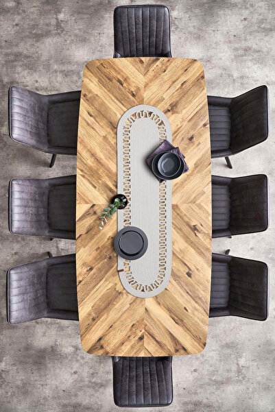 Koza Home American Service Cotton Cream Jute Knitted Runner - 37x136cm 9686