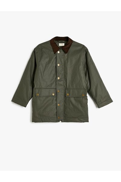 Koton Pocketed Shirt Collar Coat