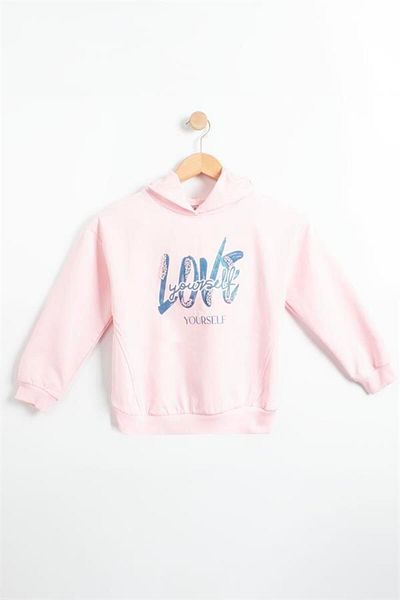 BOYS AND GİRLS Розов суитшърт за момиче LOVE