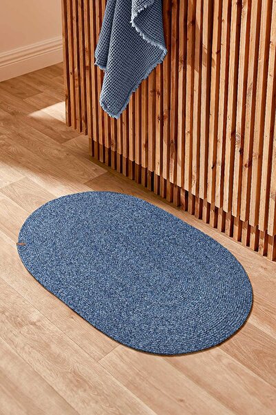 Koza Halı Cesta El Yapımı Örgü Lacivert Kilim 50x80 4020