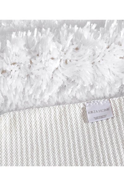 Koza Home Douro Shaggy 2-Piece Bath Mat White Non-Slip Base 60 X 100 - 50 X 60