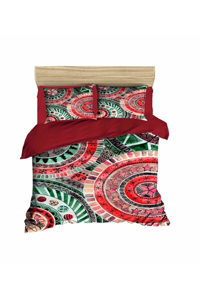 Fabeteks New Year's Snowflake Different Patterns Digital Bedding Set