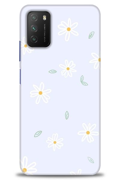 Sitrin Aksesuar حافظة Xiaomi Poco M3 Hd المطبوع عليها حافظة Xiaomi Poco M3 Hd - زهور الإقحوانات البيضاء