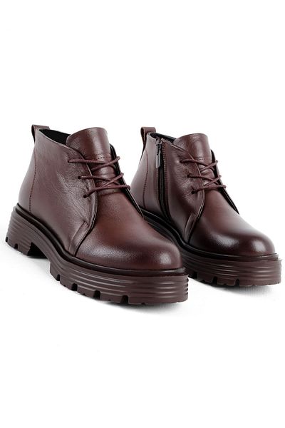 Lal Shoes & Bags Дамски боти с цип от естествена кожа Gabriel - кафяви