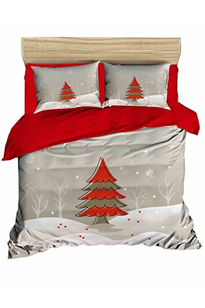 Fabeteks Christmas Pine Tree Colorful Digital Duvet Cover Set