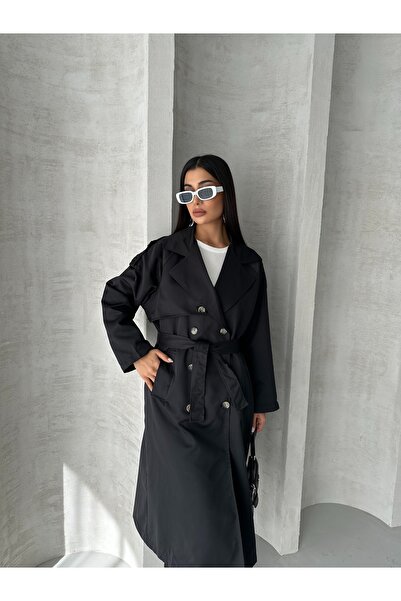 blue ashley Su Geçirmez Uzun Oversize Trençkot