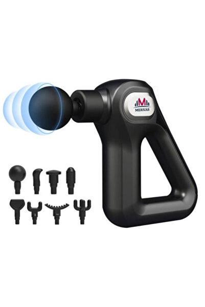 Merxas Masaj Aleti 30w Motorlu Derin Doku Kas Masaj Tabancası 8 Başlık / 12 H...