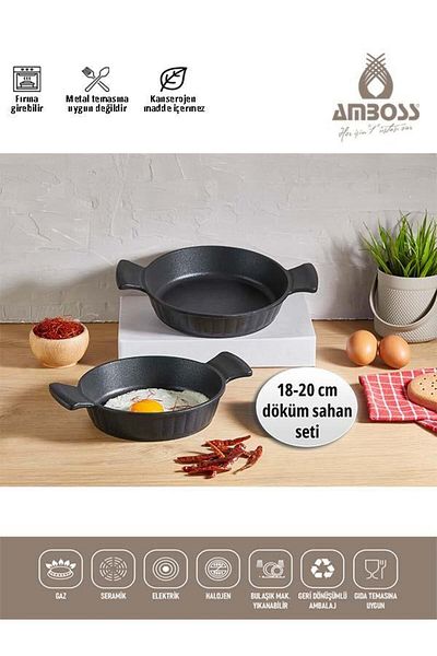 Amboss 2 Piece Daisy Cast Iron Sahan Set (18 / 20 cm)