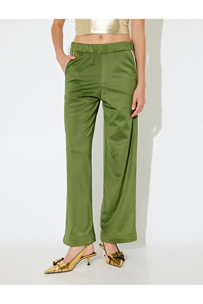 Koton X İnji - Geniş Paça Düşük Bel Lastikli Cepli Biyeli Eşofman Pantolon