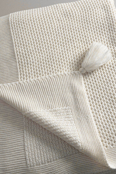 Koza Home Miel Cream Double Edge Pompom Blanket 200x220 37100