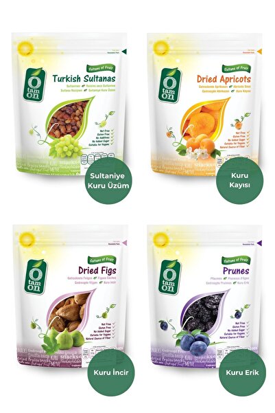 Otamon Lezzet Paketi (SULTANİYE KURU ÜZÜM, KURU KAYISI, KURU INCİR, KURU ERİK)