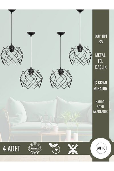 MHK Collection 4 Pieces Silvano Chandelier One Living Room Kitchen Bathroom Bedroom Children's Room Entrance Pendant Lamp Chandelier