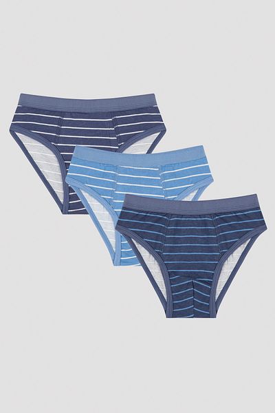 Penti Chiloți 3 piese cu dungi pentru băiat, multicolori