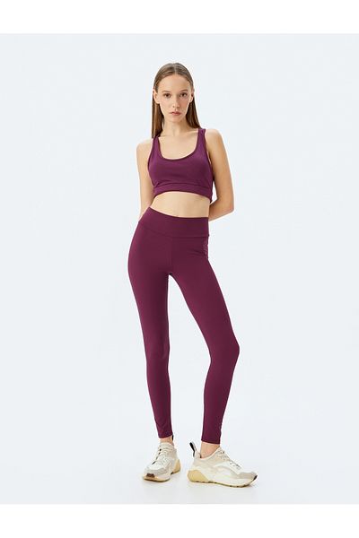 Koton Sport-Leggings mit hoher Taille und weichen Knöpfen und schmaler Passform