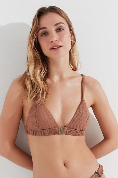Penti Μπλουζάκι μπικίνι σε καφέ Jade Triangle Fit