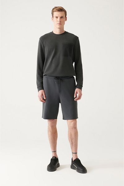 Avva Anthrazitfarbene Soft-Touch-Shorts für Herren A31y3606
