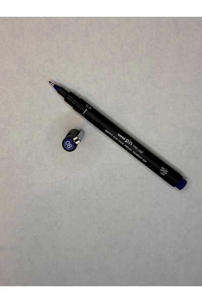 UNİ-BALL Uni-Ball 0.8 mm Blue Technical Drawing Pen (3 Pieces)
