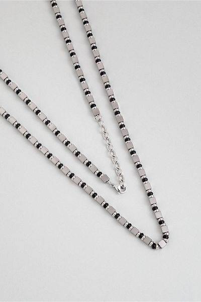 So CHIC... Hematite Stone 55 cm Steel Men's Necklace