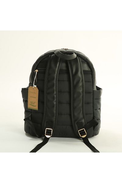 MY Collection 7335 Puff Leather - Fabric Mother Baby Care Backpack