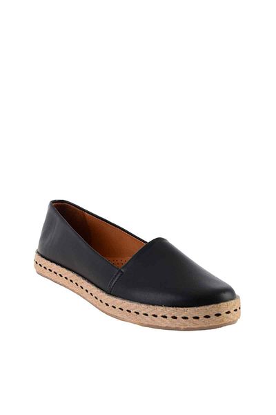 Bambi Schwarze Espadrilles aus echtem Leder für Damen K01802021803