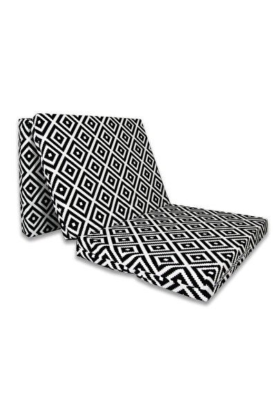 ALMİRA EV TEKSTİLİ Katlanır Sünger Yatak Minder 80x180x6 Cm Siyah Piramit