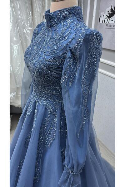 EKY GÖR SEV WEDDING DRESS İNDİGO TESETTÜR NİŞANLIK