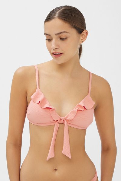 Penti Μπλουζάκι μπικίνι με ροζ αμύγδαλο Sweet Triangel Frill