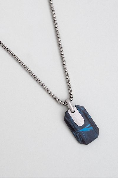 So CHIC... Carbon Fiber Detailed 65 cm Steel Men's Necklace