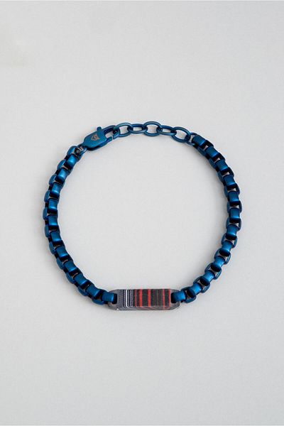 So CHIC... Carbon Fiber Detailed 21 cm Steel Men's Bracelet