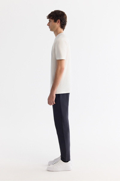 Avva Erkek Beyaz Bisiklet Yaka Soft Touch Basic Regular Fit T-Shirt B001171