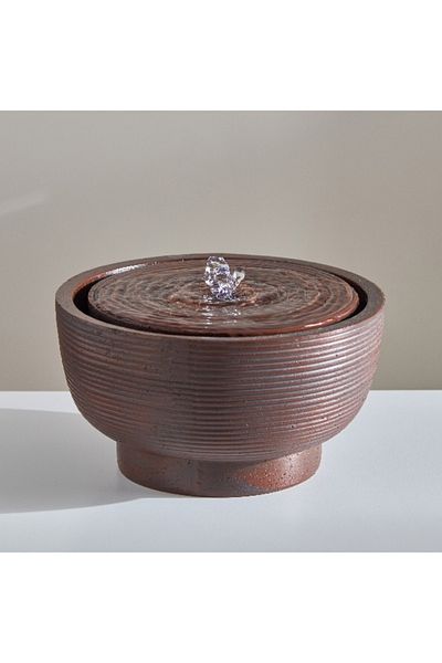 Home Box Serene Modern LED Stone Fountain - 28x28x15 cm