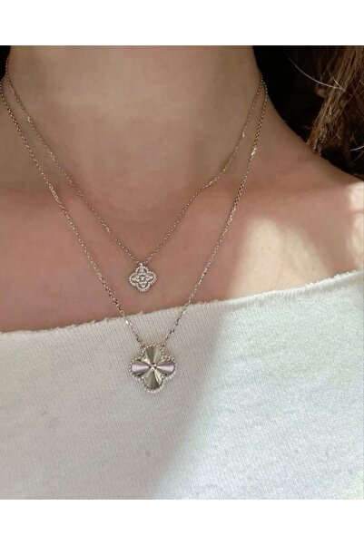 ANGELSS JEWELLERY Gümüş Kolye * (YONCA MODEL GÜMÜŞ RENK TEK KOLYE)