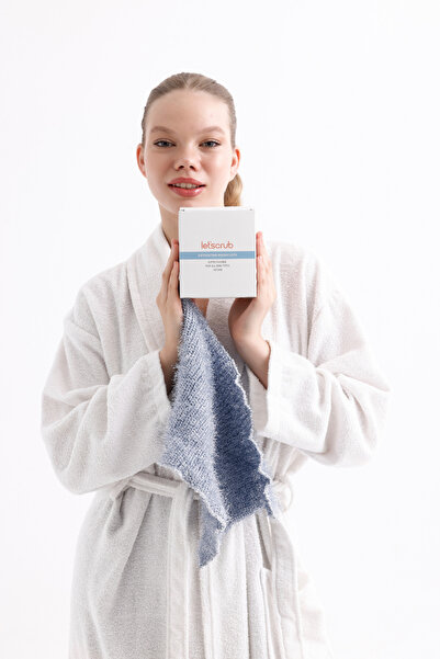 LET'SCRUB Süper Esnek Mavi Banyo Lifi Tüm Cilt Tiplerine Uygun Duş Lifi Unisex 20x30 Cm