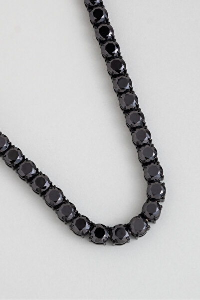 So CHIC... Kozmos Siyah Rodyum Kaplama 50 Cm Çelik Erkek Kolye